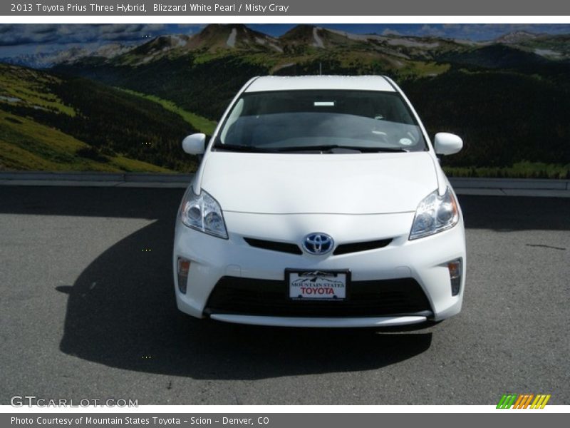 Blizzard White Pearl / Misty Gray 2013 Toyota Prius Three Hybrid