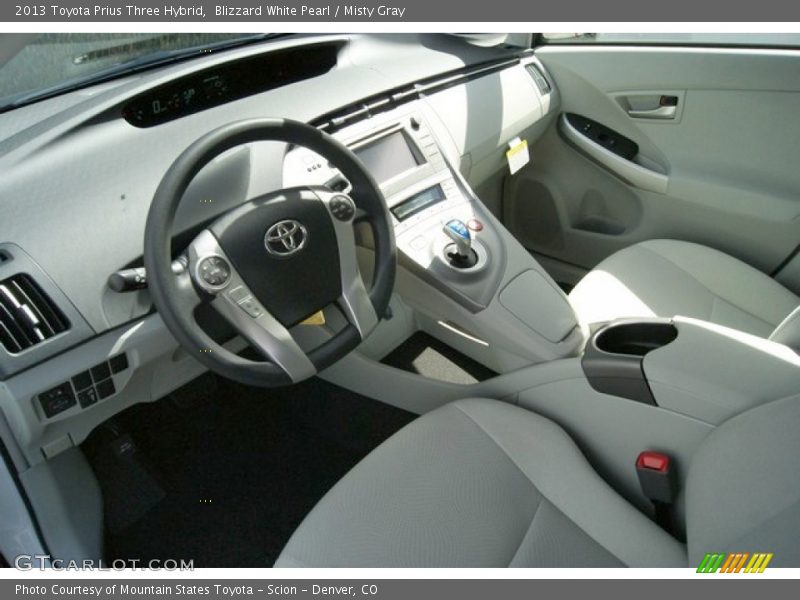 Blizzard White Pearl / Misty Gray 2013 Toyota Prius Three Hybrid