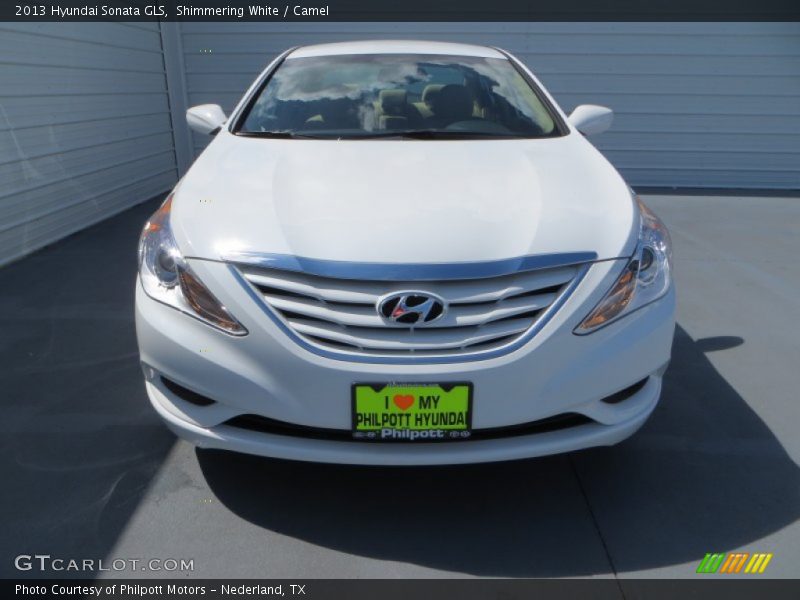 Shimmering White / Camel 2013 Hyundai Sonata GLS