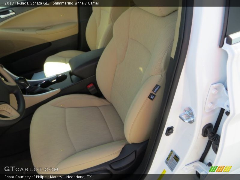 Shimmering White / Camel 2013 Hyundai Sonata GLS