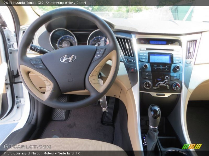 Shimmering White / Camel 2013 Hyundai Sonata GLS