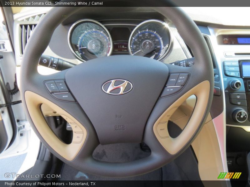Shimmering White / Camel 2013 Hyundai Sonata GLS