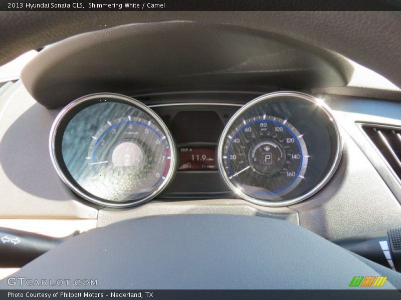 Shimmering White / Camel 2013 Hyundai Sonata GLS