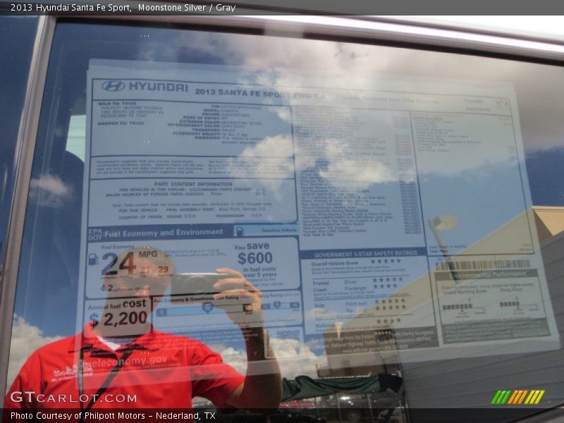 Moonstone Silver / Gray 2013 Hyundai Santa Fe Sport