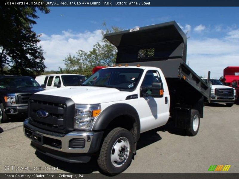 Front 3/4 View of 2014 F450 Super Duty XL Regular Cab 4x4 Dump Truck
