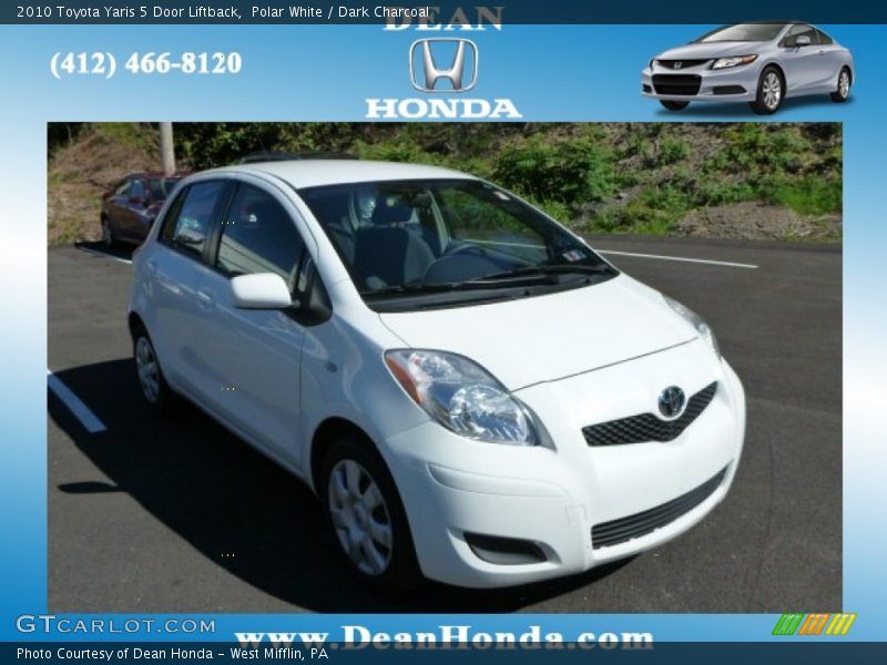Polar White / Dark Charcoal 2010 Toyota Yaris 5 Door Liftback