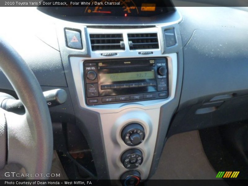 Polar White / Dark Charcoal 2010 Toyota Yaris 5 Door Liftback