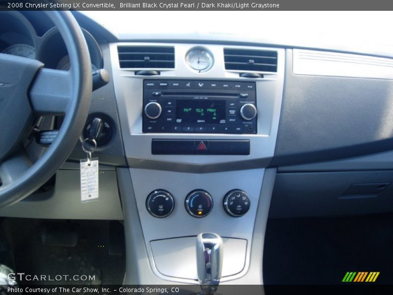 Brilliant Black Crystal Pearl / Dark Khaki/Light Graystone 2008 Chrysler Sebring LX Convertible