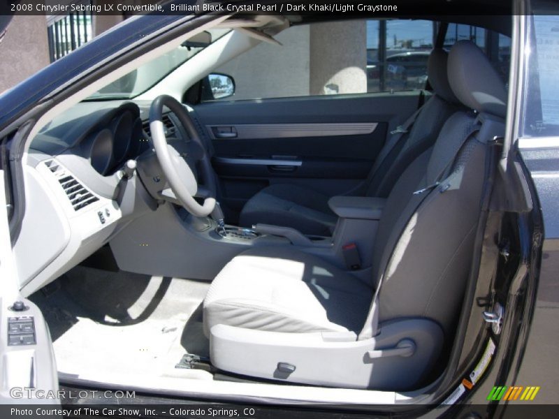 Brilliant Black Crystal Pearl / Dark Khaki/Light Graystone 2008 Chrysler Sebring LX Convertible