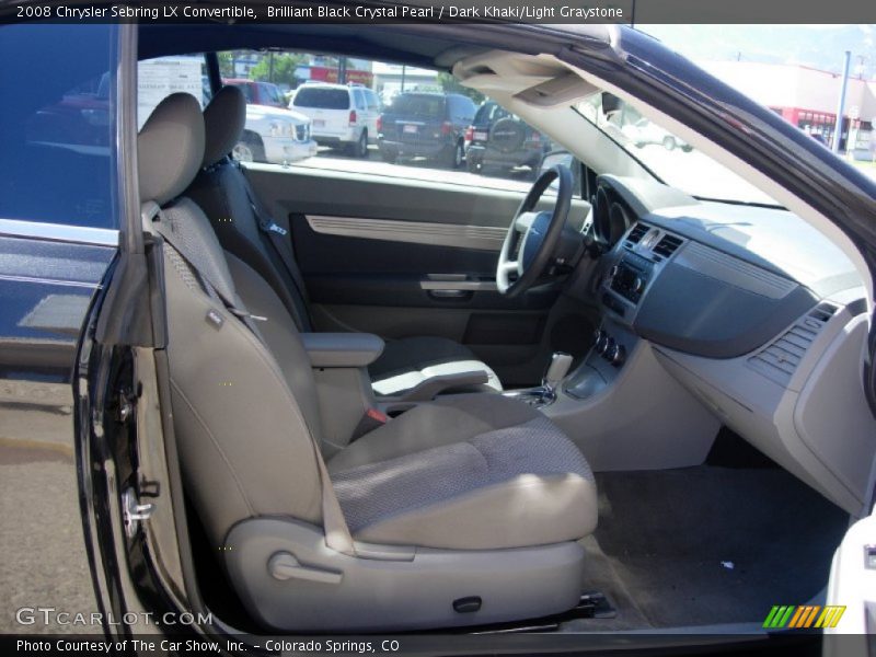 Brilliant Black Crystal Pearl / Dark Khaki/Light Graystone 2008 Chrysler Sebring LX Convertible