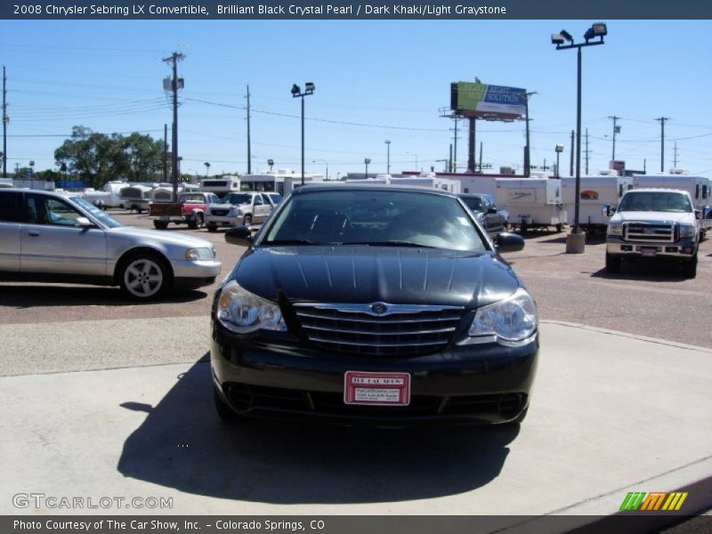 Brilliant Black Crystal Pearl / Dark Khaki/Light Graystone 2008 Chrysler Sebring LX Convertible