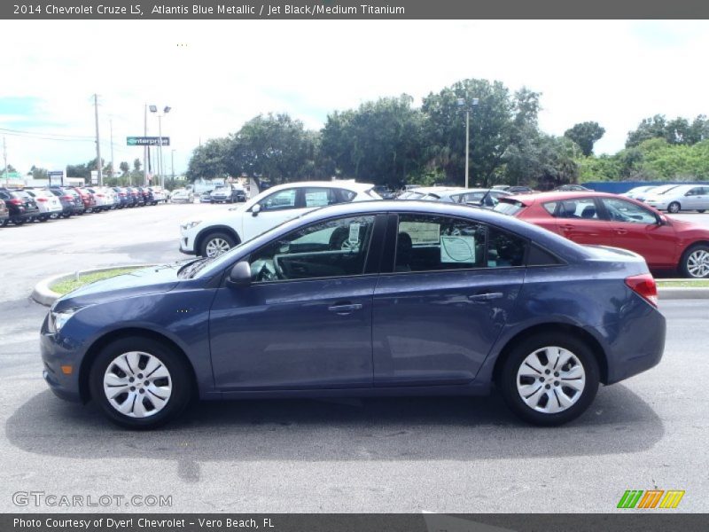 Atlantis Blue Metallic / Jet Black/Medium Titanium 2014 Chevrolet Cruze LS