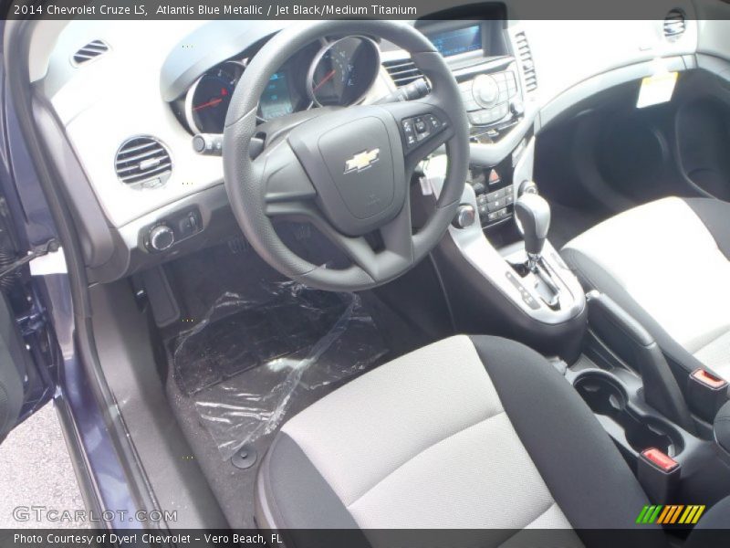 Atlantis Blue Metallic / Jet Black/Medium Titanium 2014 Chevrolet Cruze LS