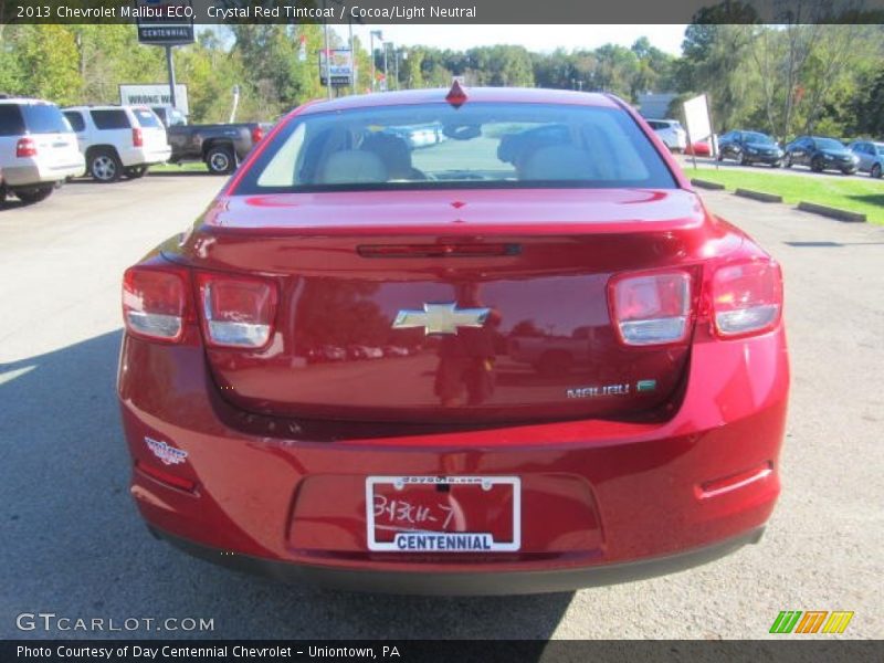 Crystal Red Tintcoat / Cocoa/Light Neutral 2013 Chevrolet Malibu ECO