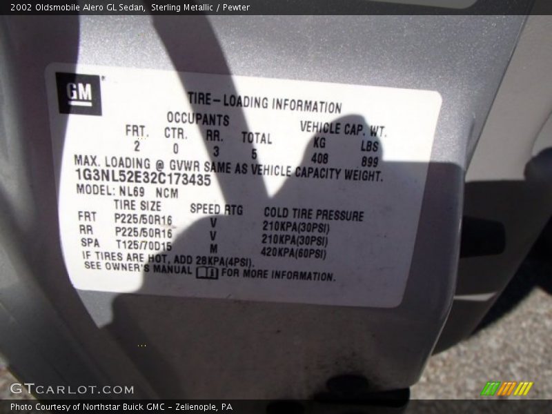 Sterling Metallic / Pewter 2002 Oldsmobile Alero GL Sedan