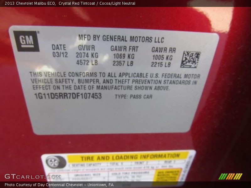 Crystal Red Tintcoat / Cocoa/Light Neutral 2013 Chevrolet Malibu ECO
