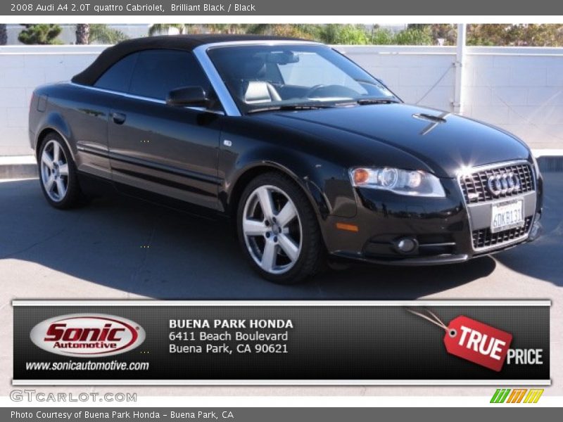 Brilliant Black / Black 2008 Audi A4 2.0T quattro Cabriolet