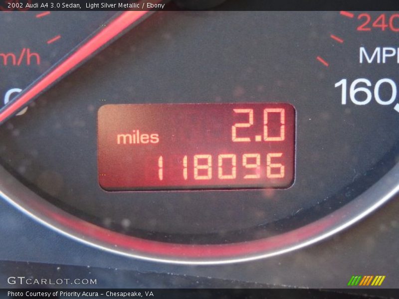 Light Silver Metallic / Ebony 2002 Audi A4 3.0 Sedan