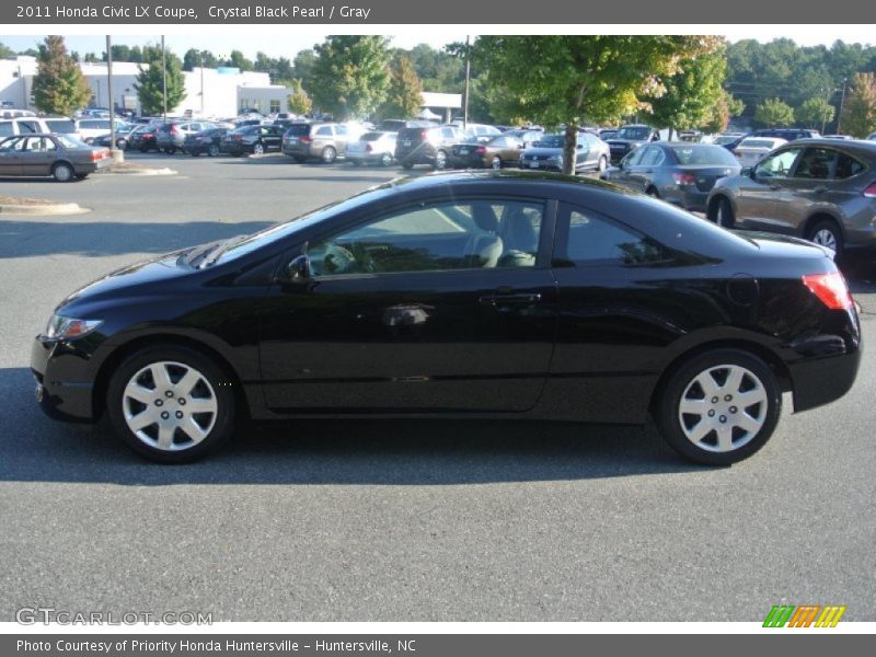 Crystal Black Pearl / Gray 2011 Honda Civic LX Coupe