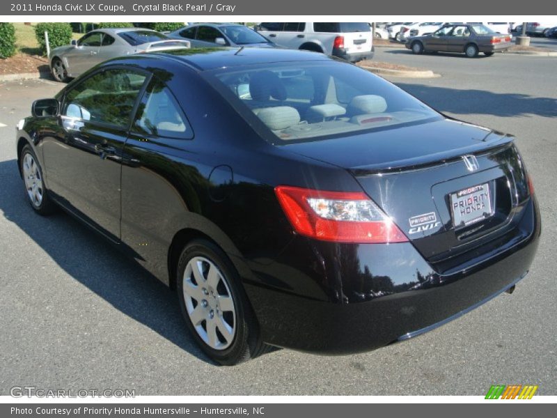 Crystal Black Pearl / Gray 2011 Honda Civic LX Coupe