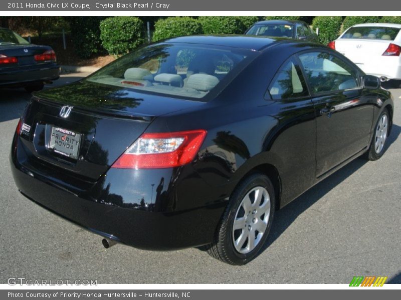 Crystal Black Pearl / Gray 2011 Honda Civic LX Coupe