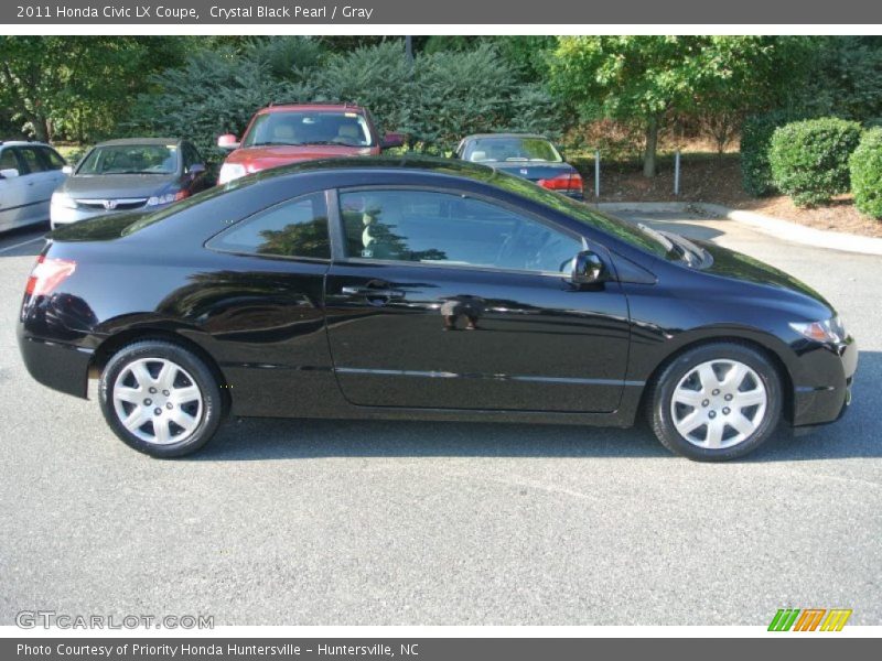 Crystal Black Pearl / Gray 2011 Honda Civic LX Coupe
