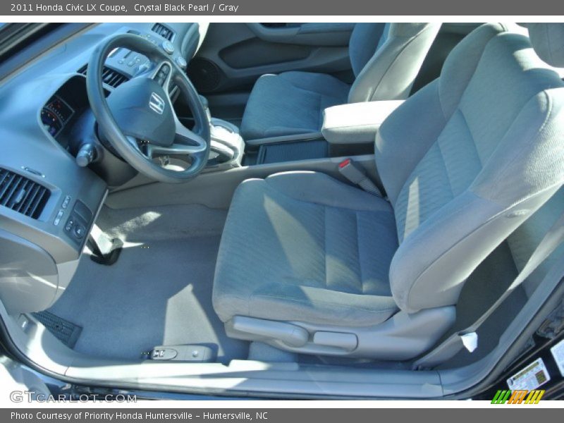 Crystal Black Pearl / Gray 2011 Honda Civic LX Coupe