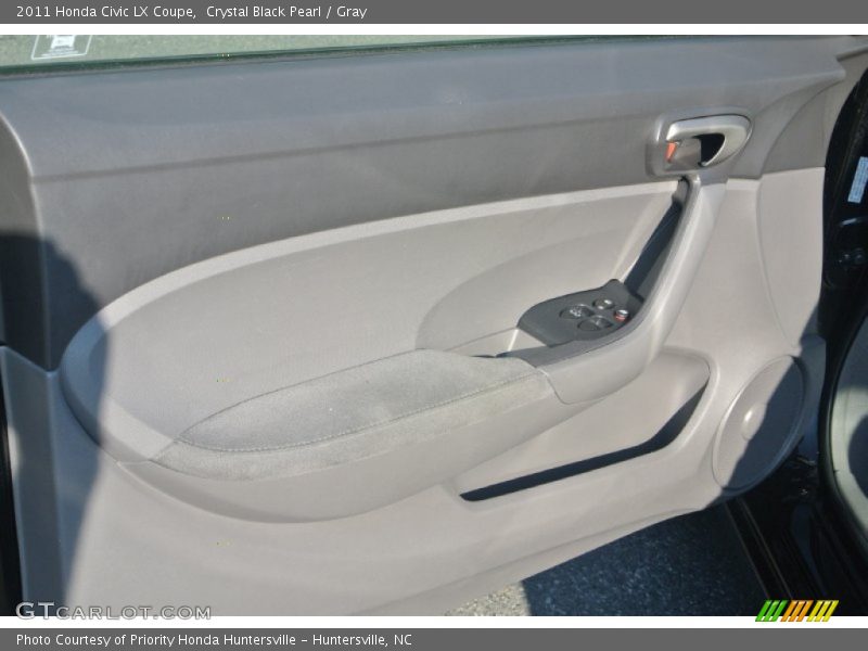 Crystal Black Pearl / Gray 2011 Honda Civic LX Coupe