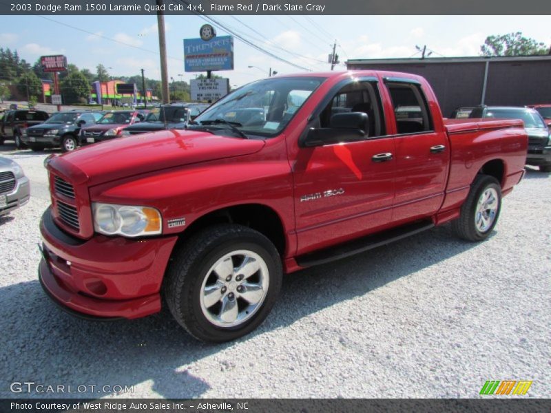 Flame Red / Dark Slate Gray 2003 Dodge Ram 1500 Laramie Quad Cab 4x4