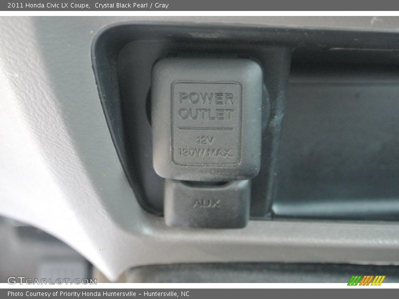 Crystal Black Pearl / Gray 2011 Honda Civic LX Coupe