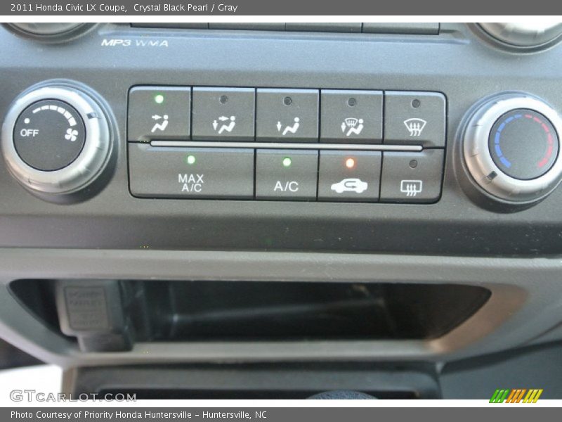 Crystal Black Pearl / Gray 2011 Honda Civic LX Coupe