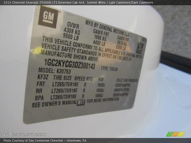 Summit White / Light Cashmere/Dark Cashmere 2013 Chevrolet Silverado 2500HD LTZ Extended Cab 4x4