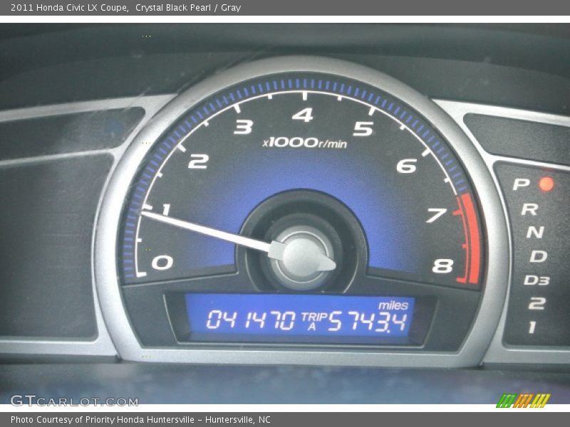 Crystal Black Pearl / Gray 2011 Honda Civic LX Coupe