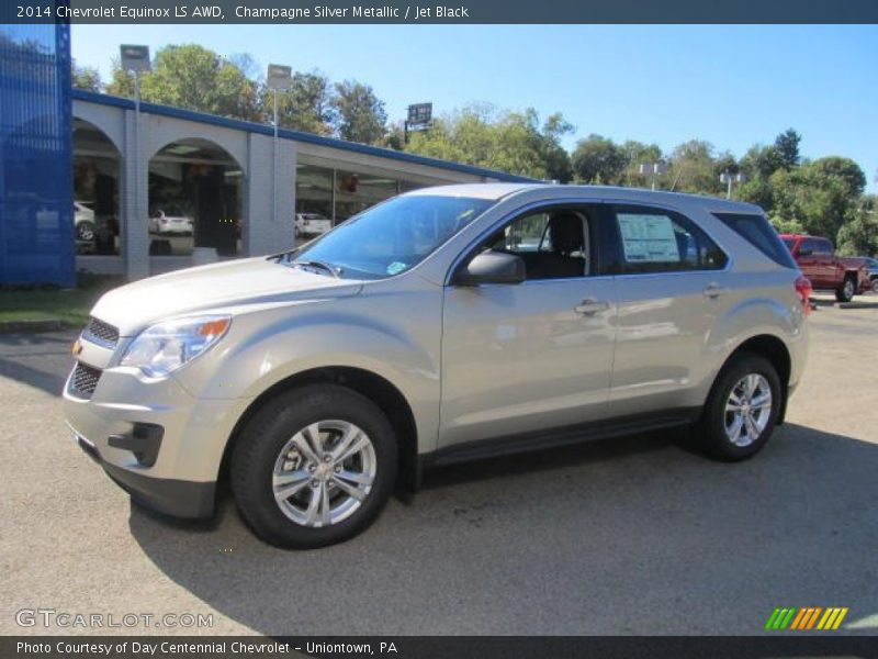 Champagne Silver Metallic / Jet Black 2014 Chevrolet Equinox LS AWD