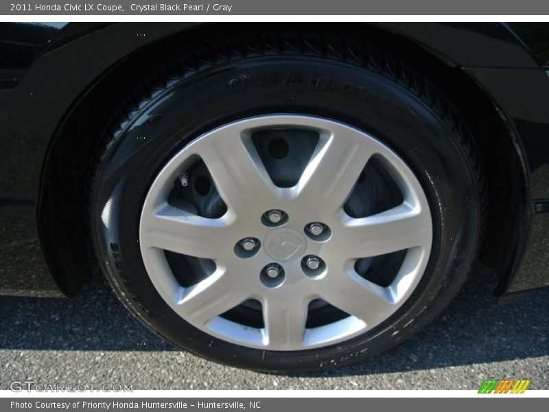 Crystal Black Pearl / Gray 2011 Honda Civic LX Coupe