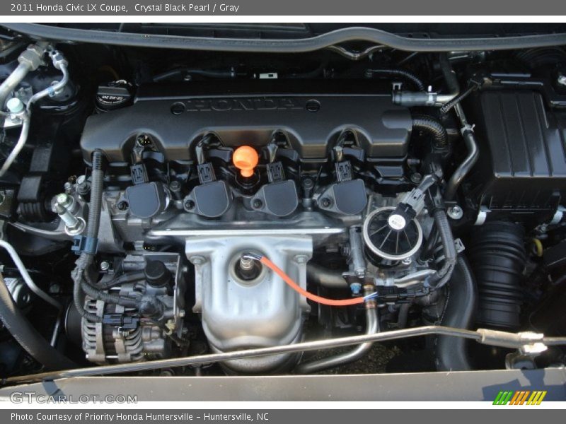 Crystal Black Pearl / Gray 2011 Honda Civic LX Coupe