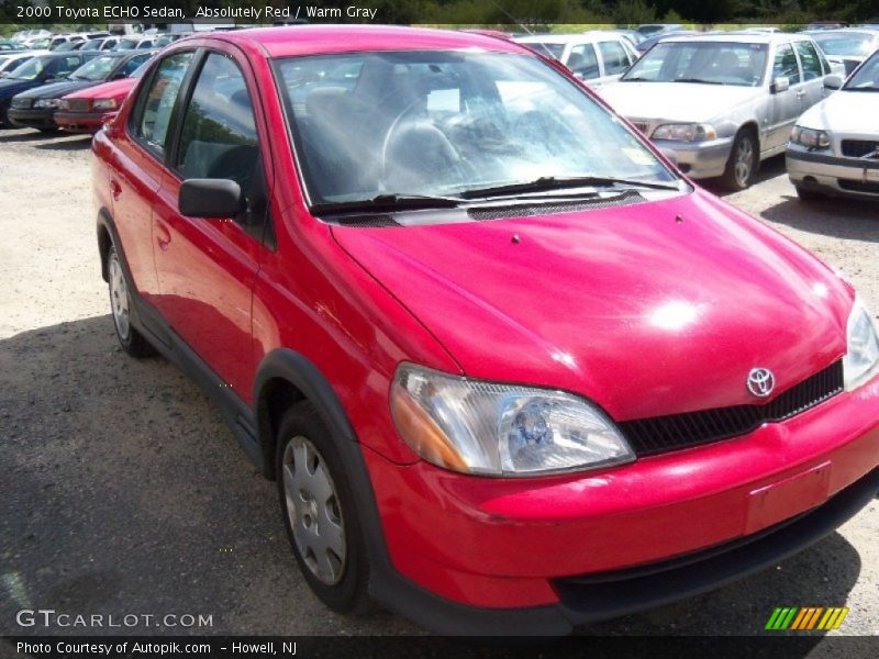Absolutely Red / Warm Gray 2000 Toyota ECHO Sedan