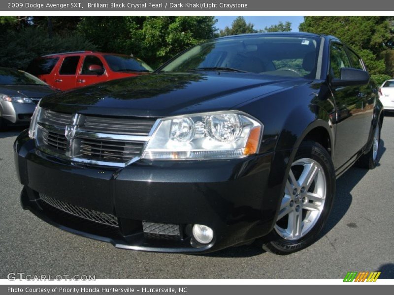 Brilliant Black Crystal Pearl / Dark Khaki/Light Graystone 2009 Dodge Avenger SXT