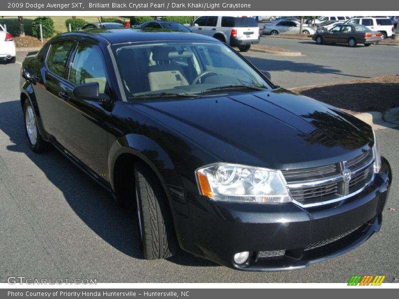 Brilliant Black Crystal Pearl / Dark Khaki/Light Graystone 2009 Dodge Avenger SXT