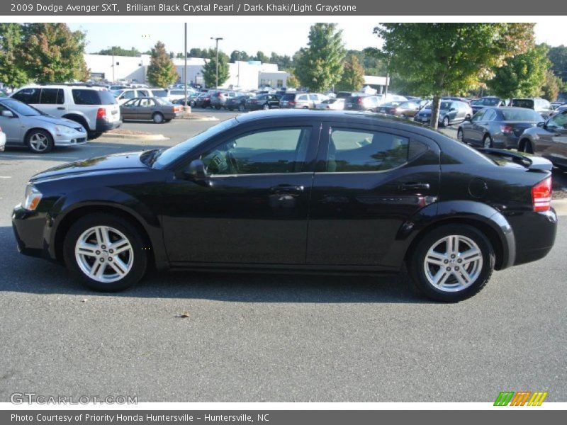 Brilliant Black Crystal Pearl / Dark Khaki/Light Graystone 2009 Dodge Avenger SXT