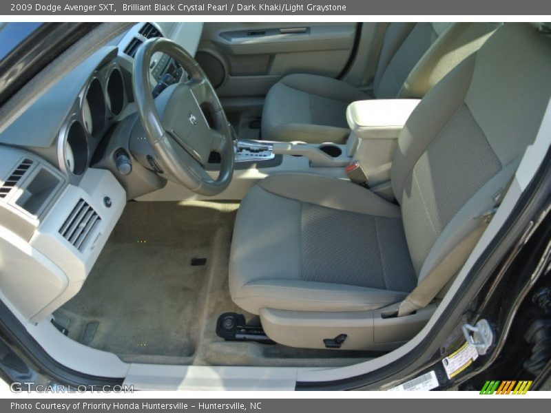 Brilliant Black Crystal Pearl / Dark Khaki/Light Graystone 2009 Dodge Avenger SXT
