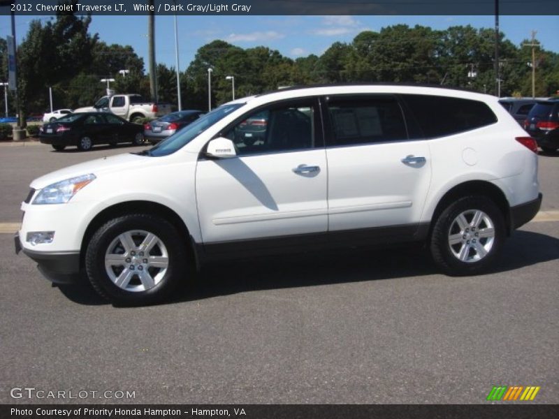 White / Dark Gray/Light Gray 2012 Chevrolet Traverse LT