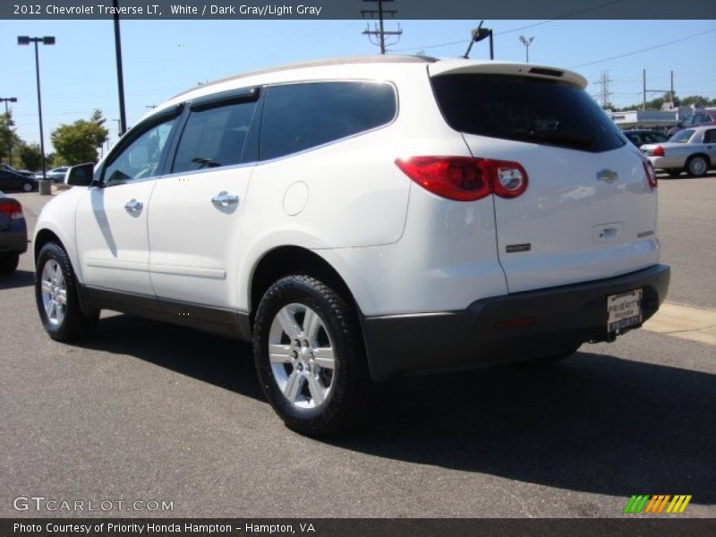 White / Dark Gray/Light Gray 2012 Chevrolet Traverse LT