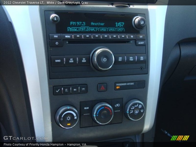 White / Dark Gray/Light Gray 2012 Chevrolet Traverse LT