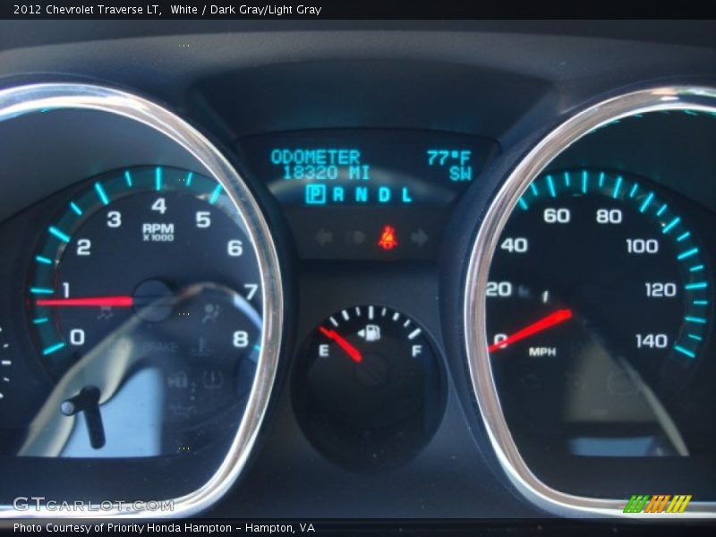 White / Dark Gray/Light Gray 2012 Chevrolet Traverse LT