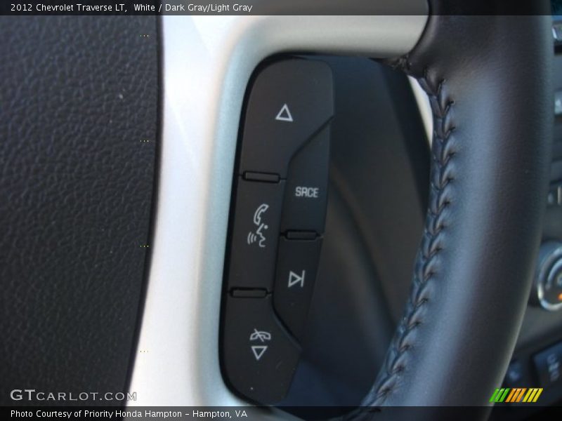 White / Dark Gray/Light Gray 2012 Chevrolet Traverse LT
