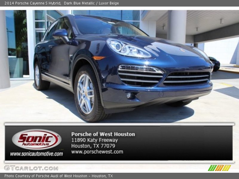 Dark Blue Metallic / Luxor Beige 2014 Porsche Cayenne S Hybrid