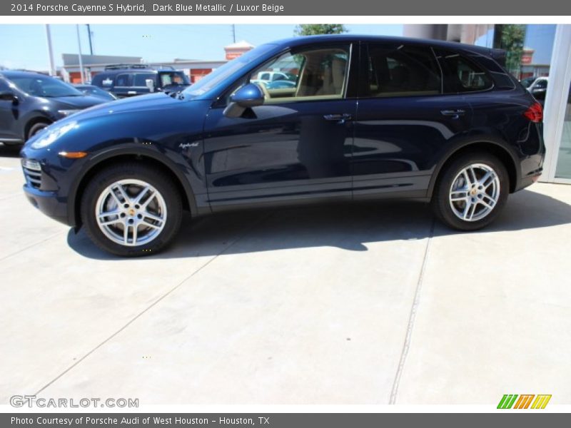 Dark Blue Metallic / Luxor Beige 2014 Porsche Cayenne S Hybrid