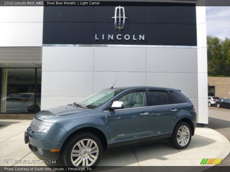 Steel Blue Metallic / Light Camel 2010 Lincoln MKX AWD