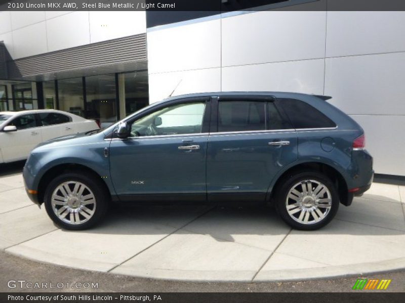 Steel Blue Metallic / Light Camel 2010 Lincoln MKX AWD